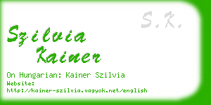 szilvia kainer business card